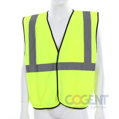 Safety Vest, Hi-Viz Lime Yellow Large  w/3 Pockets         LAGA
