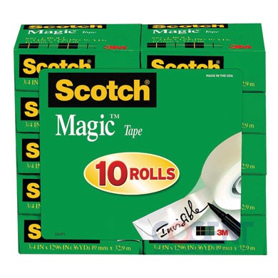 Scotch Magic Tape Value Pack .75"x83.33' 1"Core 10/pk   LAGA