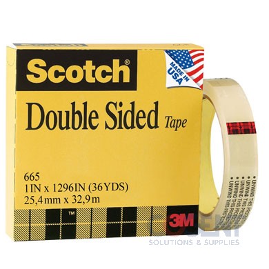 Double Sided Tape 1/2"x36yd Clr Scotch 665 72rl/cs           3M