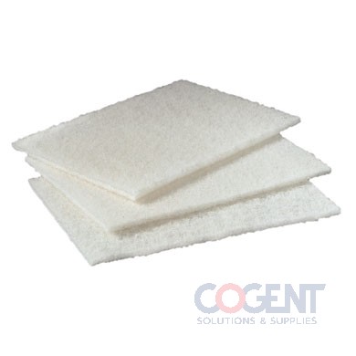 Scott-Bright Cleaning Pad 98 6x9  Wht  Lt Duty  3/20pk/cs