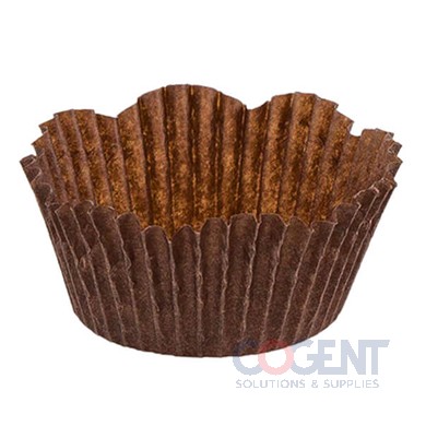 Petal Baking Cup Brown 2x1.25 Scalloped Edge GR 10,000/cs