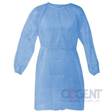 Isolation Gown Rear Entry Blue w/Elastic Wrists XL 100/cs  NBC