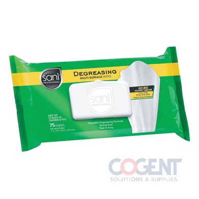 Degreasing Multi Surface Wipes 11.5x10  9/75ct/cs NICA12345