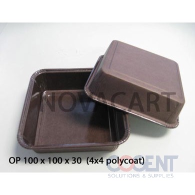 Baking Mold Square 4"x4"x1.25" Ecos OP PET Coated 560/cs