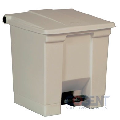 Waste Container Step-On  Beige 8 gal, Square Plastic      LAGA