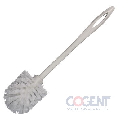 Deluxe Toilet Bowl Brush Rnd Plastic White 24/cs TLC