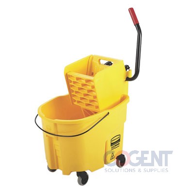 Mop Bucket/Wringer Side Press 35qt Plastic Yellow WaveBrake