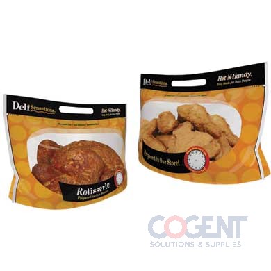 Hot Chicken Pouch 14x8x6 Window Prt PET Hdl 250/cs 09437     RO