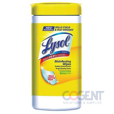 Lysol sanitizing wipes Lemon & Lime Scent 6/80ct/cs   77182
