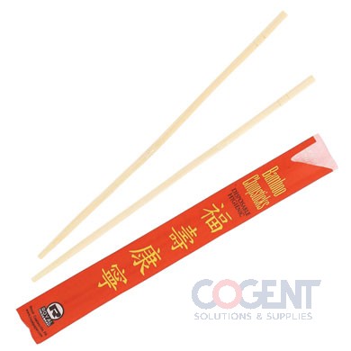 Chopsticks 9" Bamboo Red Paper Slv 10/100/cs R809 RP