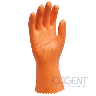 Gloves Orange Medium Latex 12" Flock Lined 10 dz/cs SAF