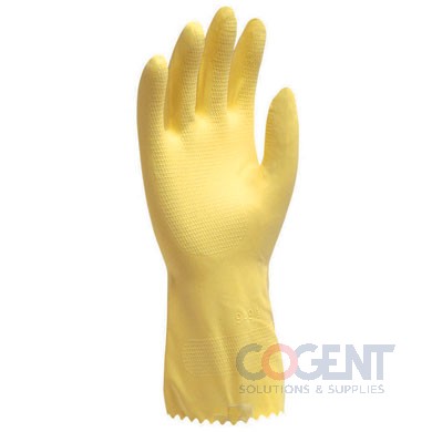 Gloves Yellow Large 12" Latex Flock Lined Pair 10 dz/cs SAF