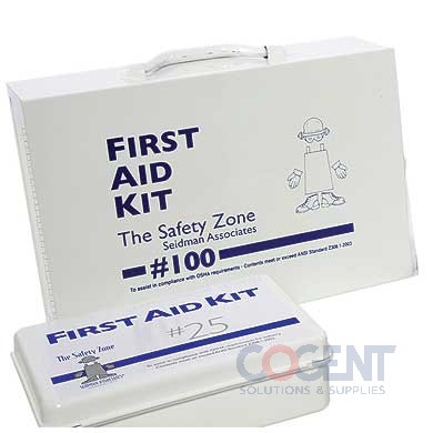 100 Person Metal First Aid Kit, sold by each. SAF