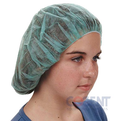 Bouffant Cap Medium 21" GREEN 10/100/cs   MB-21-1000/G