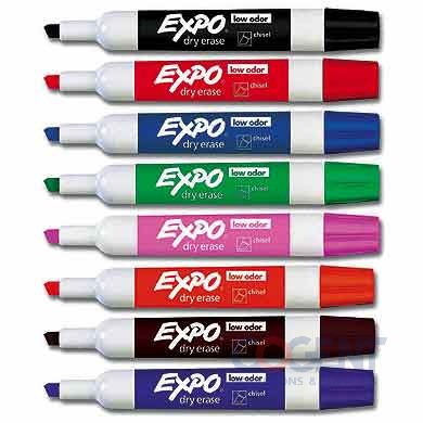 Markers Dry Erase 8 Color Set Expo Low Odor FSH