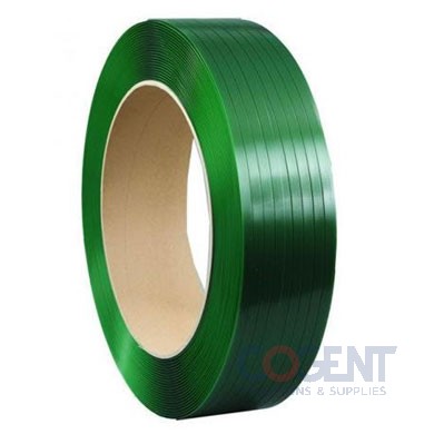 5/8" Polyester Strap .035 1300# Green Embossed 16x6 4200'/cl