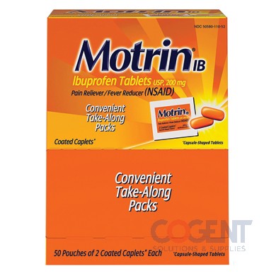 Motrin Ibuprofen Tablets Two-Pack  50 Packs/bx 48152 LAG