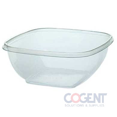 Bowl Large Square 80oz Clear PET  50/cs