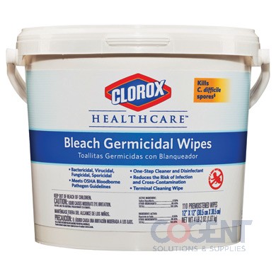 Clorox Germicidal Wipes 12x12 White  110ct  2/case  30358
