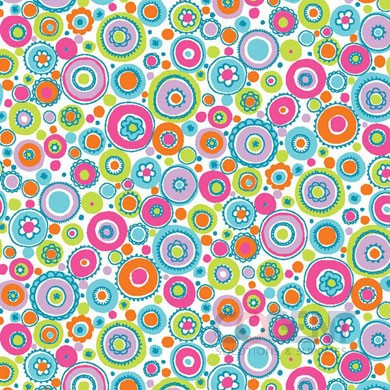 Gift Wrap E624124F (C) 24"x833' Happy Dots (Girls/Floral)