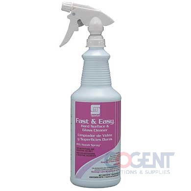 Fast & Easy Hard Surface Glass Cleaner RTU 12qt/cs