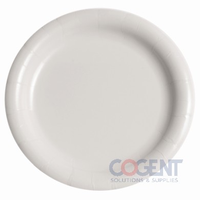 Plate 9" Paper Clay Coated White Med Wt 500/cs