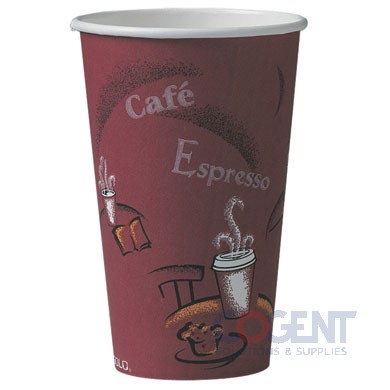 Hot Cup Paper Bistro 10oz Maroon 300/cs OF10BI-0041