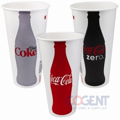 Cold Cup Paper Coke Design 21oz Poly Coated  1m/cs RNP21C-K1038