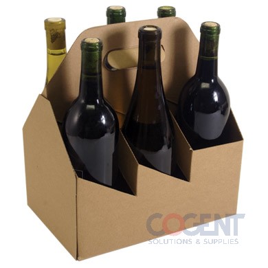 Wine Carrier 6PK OpenTop ECT32E 10-5/16x6-15/16x11-5/8 KR 20/B*