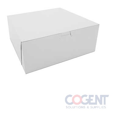 10x10x4 White Lock Corner Cake Box 100/cs       #0973