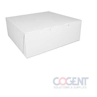 14x14x5 White Lock Corner Cake Box 50/cs         #0991