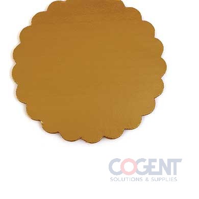 Cake Cirle 6" Gold Laminated Scalloped Edge 200/cs 1601   SC