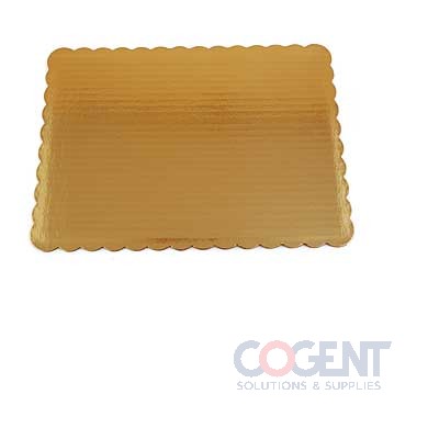 14"x10" Gold Corrug Cake Pad SW Scalloped 1/4 sheet 100/cs