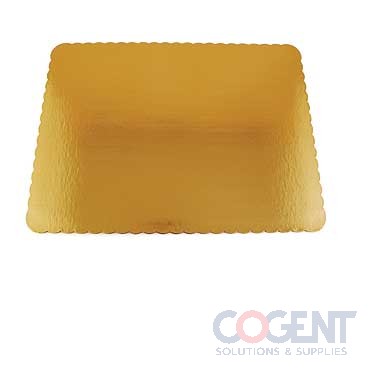 19"x14" Gold Corrug. Cake Pad SW Scalloped 1/2 Sheet 100/cs