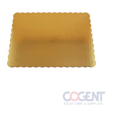 Gold Corrugated Cake Pad 14x10 Scalloped 1/4 Sheet  50/cs
