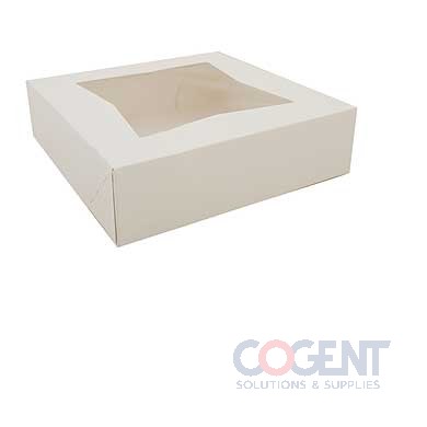 Bakery Box 9x9x2.5 Window Wht SBS Auto 200/cs 24133        SC