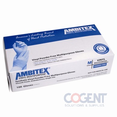 Glove Vinyl X-Lge PF Blue 4mil 1m/cs VXL5201B              TDX