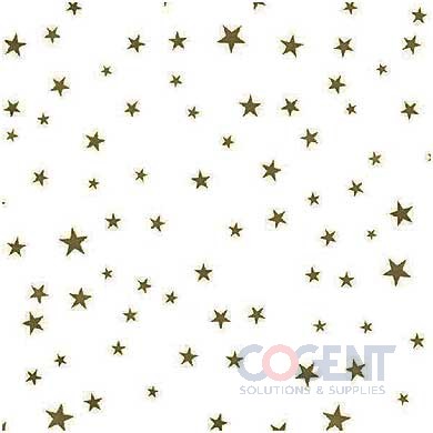 Bag BOPP 4x2.5x9.5 Gld Stars C2 AcrylCtd 1.2mil 100/bx 10bx/cs
