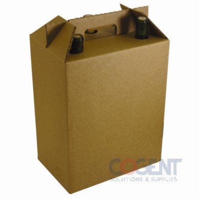Wine Carrier 6pk Kraft Auto Bottom 10/BD 400/PL   *