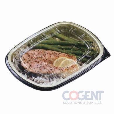 Large Entree w/Dome Lid 60oz Black/Gold 50/cs    6711WP