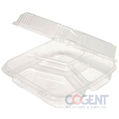 Container 3Comp Clear H/L 8.2"x8.34"x2.91" 200/cs