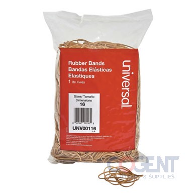 Rubber Bands Size 16, 0.04" ga Beige 1 lb 1,900/pk 00116
