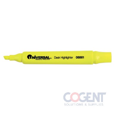 Desk Highlighter Flour. Yellow Chisel Tip  12/bx 08861  08861