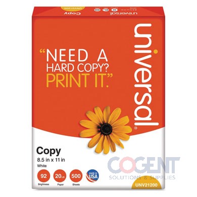 Copy Paper 8-1/2x11 20# 92 Wht Universal 10rm/cs 40cs/pallet