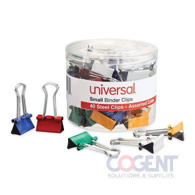 Binder Clips W/Storage Tub Small, Asst Colors 40/pk
