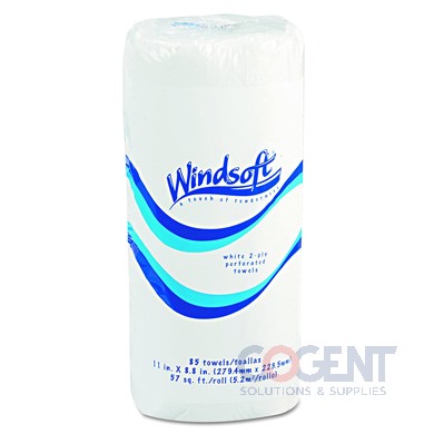 Kitchen Roll Towels Windsoft 11x8.8 2ply White 30/cs 122085