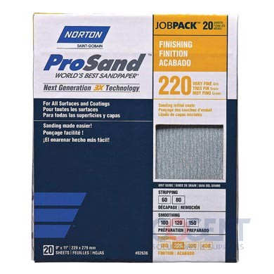 220 Grit Sandpaper Sheet, 11" x9", 20/pk GRG