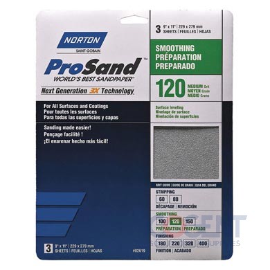 120 Grit Sandpaper Sheet, 11"x9", 20/pk GRG