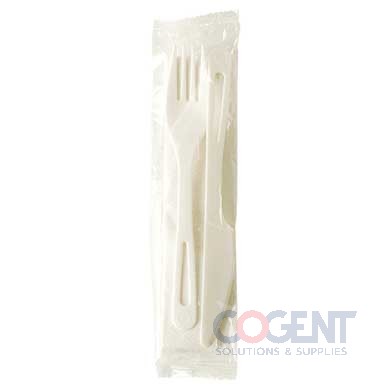 Cutlery Kit Compostable K/F & Napkin 500/cs  AS-PS-FKN
