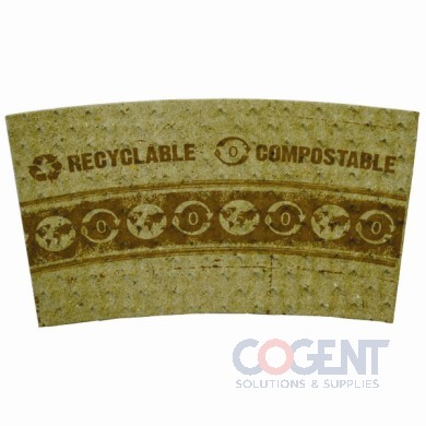 Hot Cup Sleeve 8oz Kraft W/LEAF DESIGN  1m/cs  SL-PA-ME